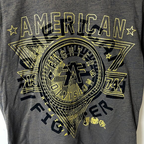 American Fighter T Shirt Small S Gray Graphic Tee - Picture 5 of 16